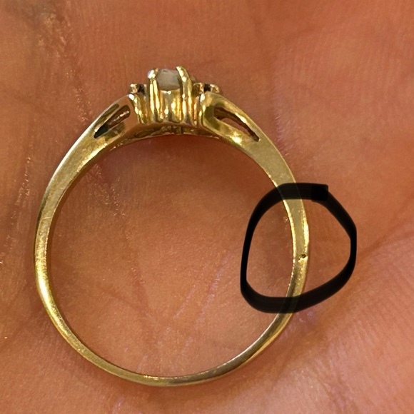 Vintage opal and diamond ring - size 6 - Picture 14 of 14